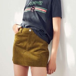 BDG Frayed Corduroy Mini Skirt